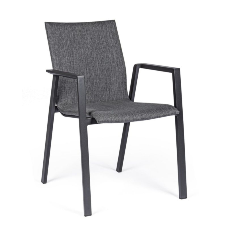 SEDIA IN ALLUMINIO IMPILABILE ANTRACITE JX55 - ODEON