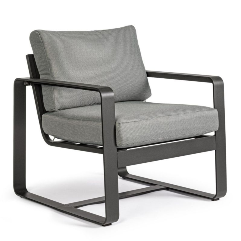 POLTRONA IN ALLUMINIO ANTRACITE YK13 - MERRIGAN