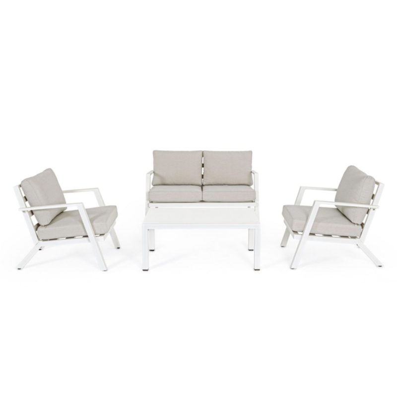 SALOTTO IN ALLUMINIO CON CUSCINI BIANCO YK11 - HARLEY