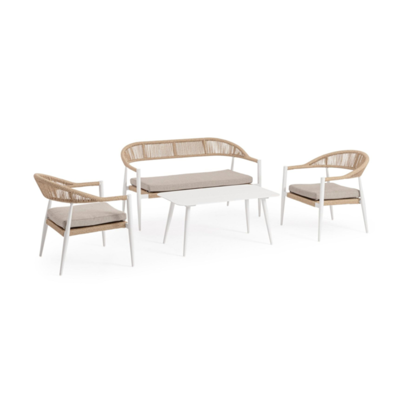 SET4 SALOTTO C-C JANDIA BIANCO/BEIGE
