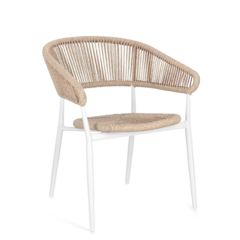 SEDIA C-BR ALGAIDA BIANCO/BEIGE