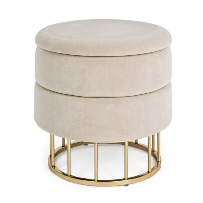 SGABELLO CONTENITORE BEIGE - PAVLINA