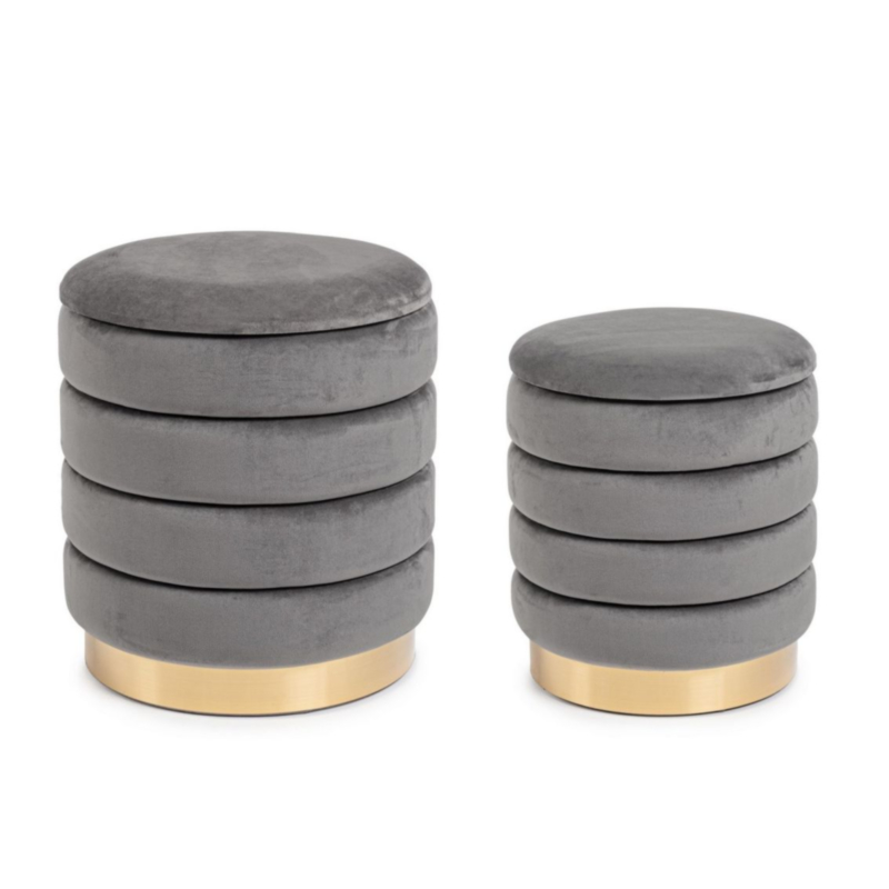 SET2 POUF CONTENEDOR DARINA GRIS