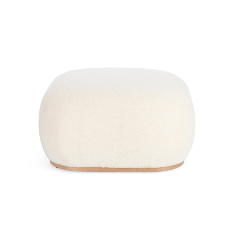 POUF QUADRATO IN TESSUTO BIANCO - MIRIANA