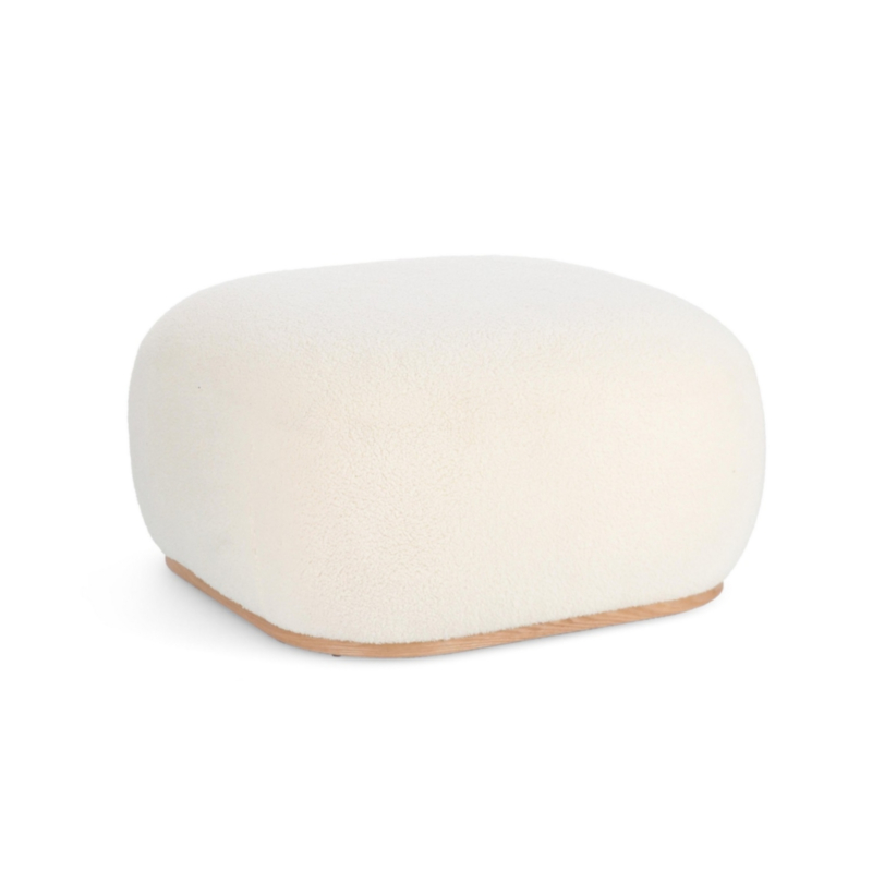 POUF QUADRATO IN TESSUTO BIANCO - MIRIANA