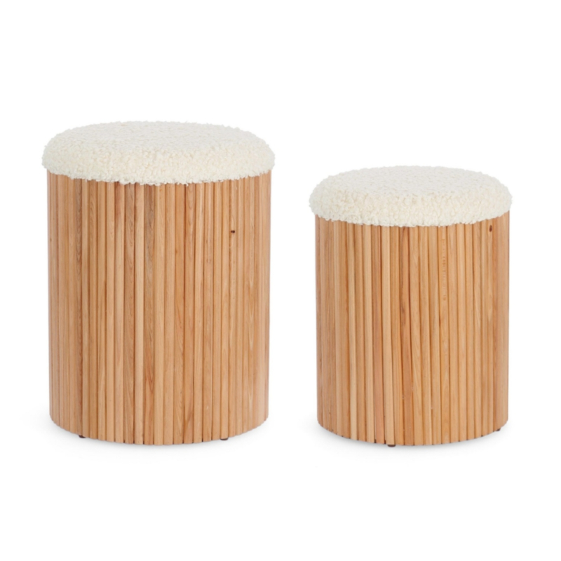 SET2 POUF CONTENITORE IN TESSUTO NATURALE - NEDA