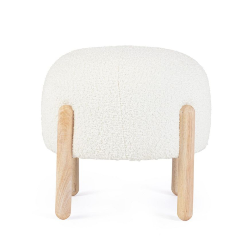 SGABELLO EFFETTO BOUCLE' BIANCO - DAYLA