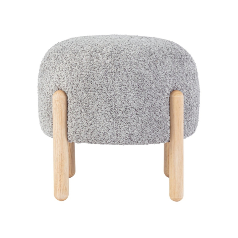 SGABELLO EFFETTO BOUCLE' GRIGIO CHIARO - DAYLA