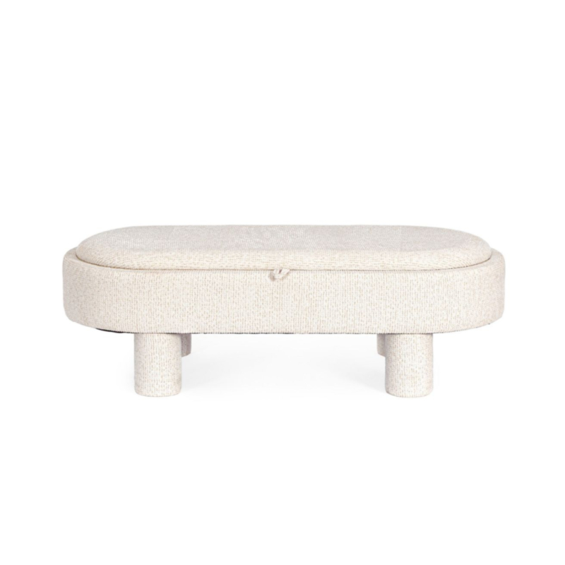 POUF TANYA C-BANDEJA OVAL BLANCO