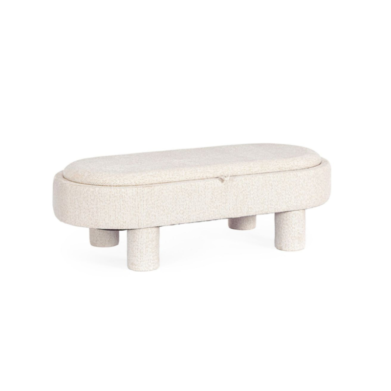 POUF TANYA C-BANDEJA OVAL BLANCO