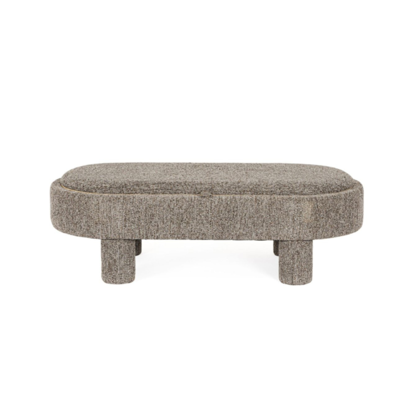 POUF TANYA C-BANDEJA OVAL GRIS