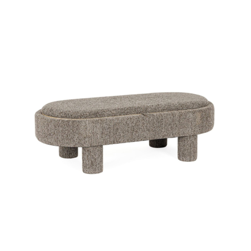 POUF TANYA C-BANDEJA OVAL GRIS