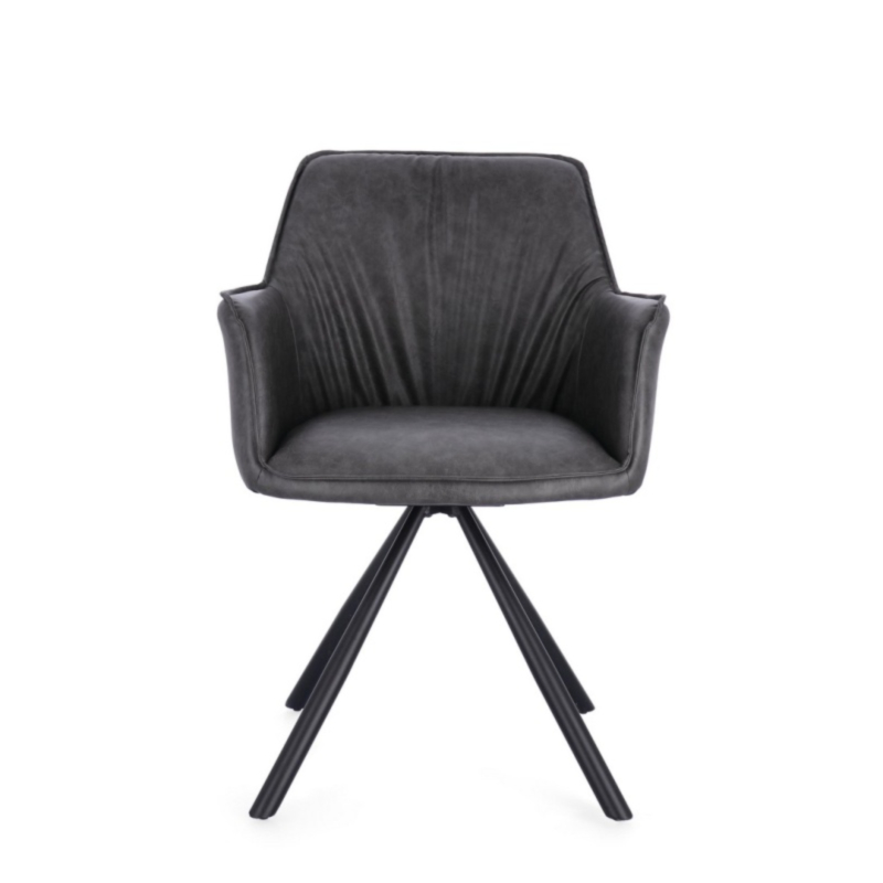 BREVAL GREY CHAIR W-ARMRESTS