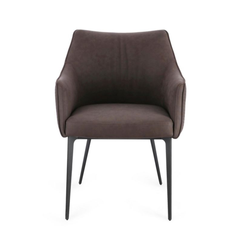 RUSSELL DARK BROWN CHAIR W-ARMREST