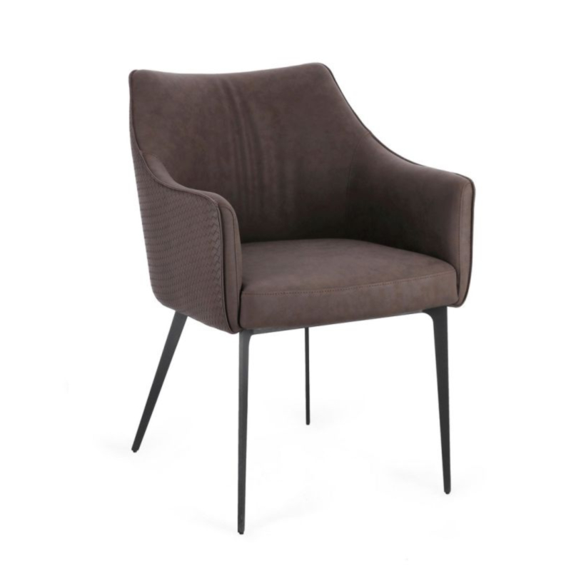 RUSSELL DARK BROWN CHAIR W-ARMREST