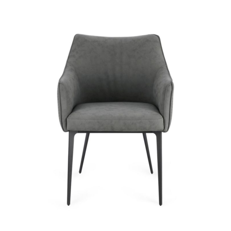 RUSSELL DARK GREY CHAIR W-ARMREST