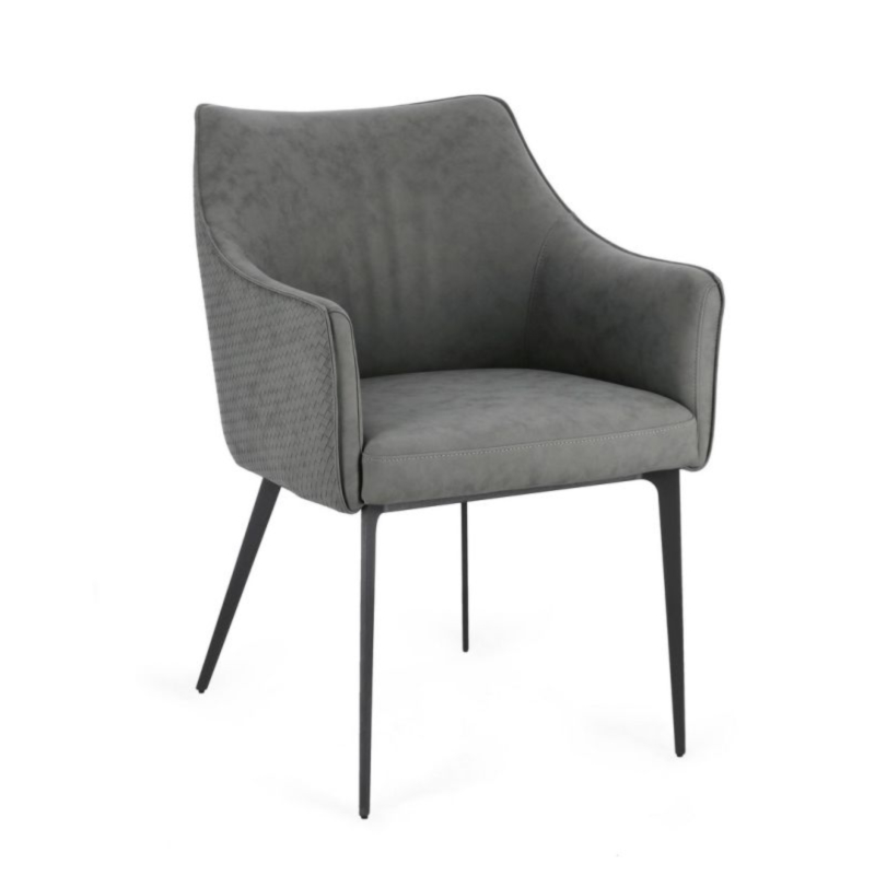 RUSSELL DARK GREY CHAIR W-ARMREST