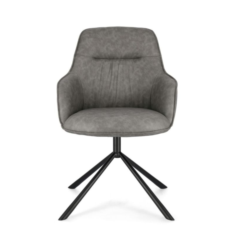 POLTRONA IN ECOPELLE GRIGIA - GRANT