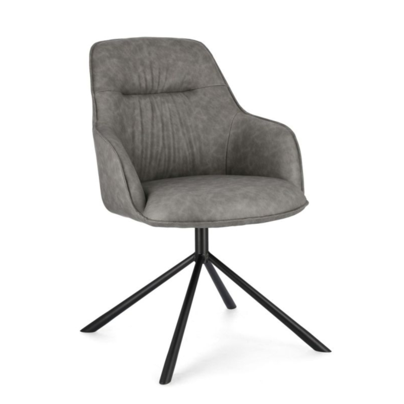 POLTRONA IN ECOPELLE GRIGIA - GRANT