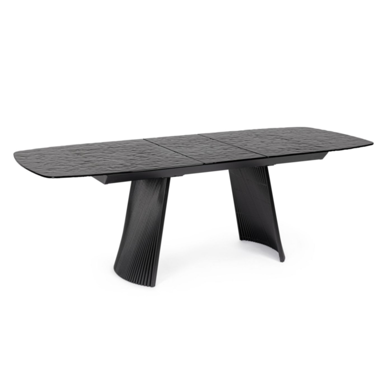 TAVOLO ALL OLIVER VETRO 180-220X90