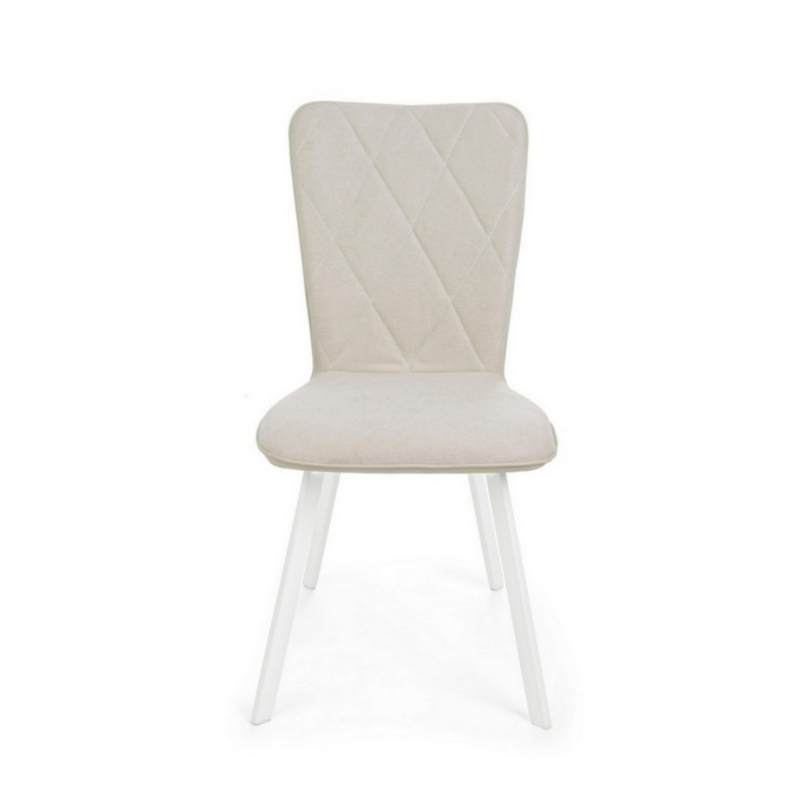 CHAISE ANGELICA GRIS CL. AC-PIED BLANC