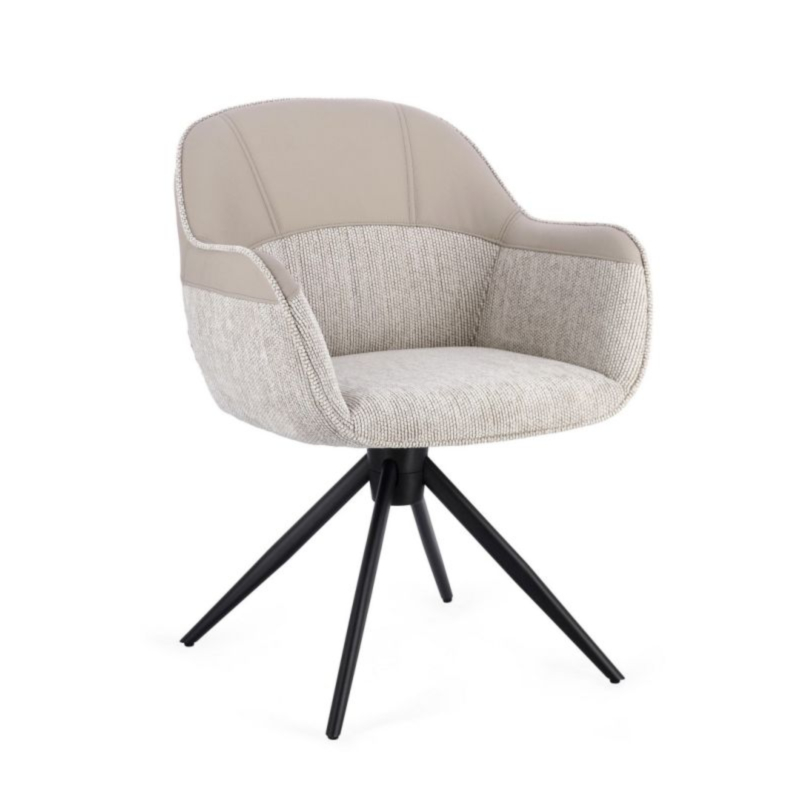 SEDIA C-BR GIREVOLE ISOTTA BEIGE