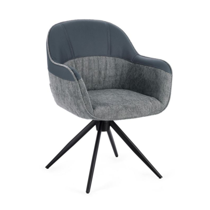 ISOTTA GREY SWIVEL CHAIR W-ARMREST