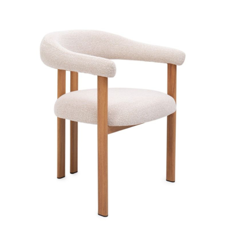 GIUDITTA NATURAL/LINEN CHAIR W-ARMREST