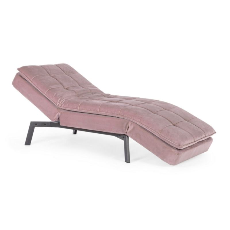 CHAISE LONGUE IN VELLUTO BLUSH - BEA