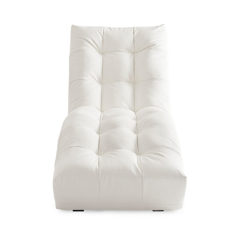 CHAISE LONGUE IN ECOPELLE BIANCA - KRISTAL
