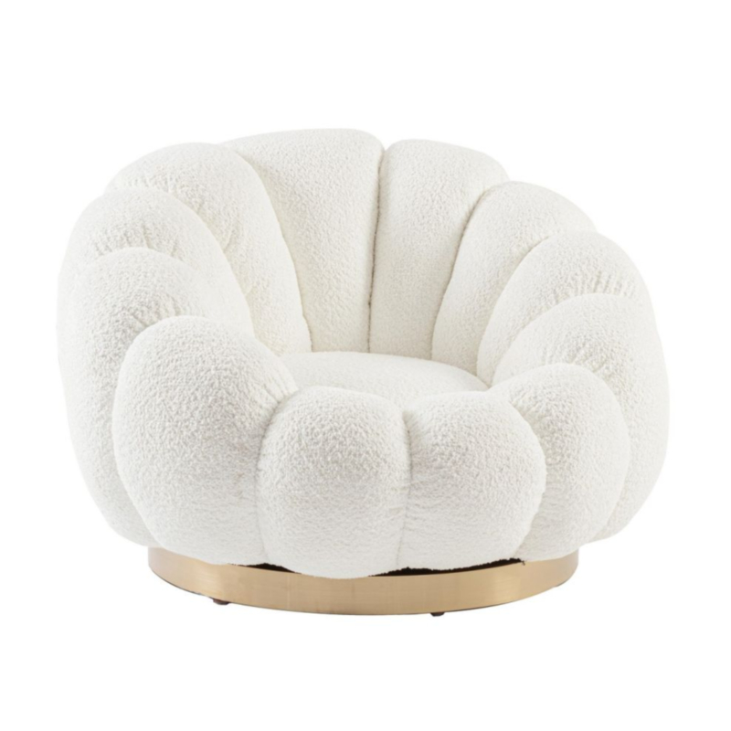 SILLÓN GIRATORIO FLOREL BLANCO