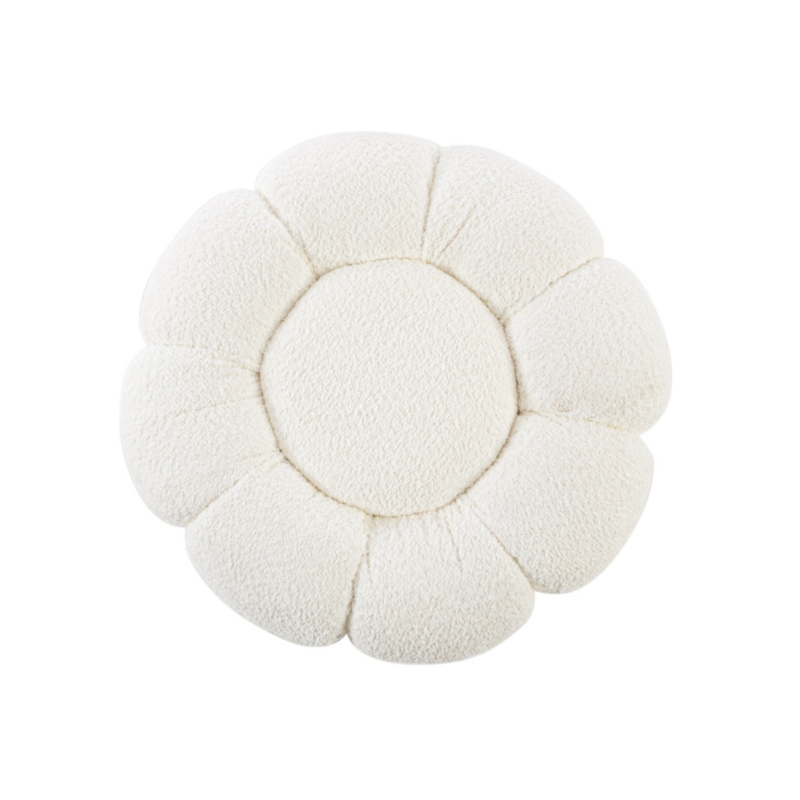 POUF EFFETTO BOUCLE' BIANCO - FLOREL