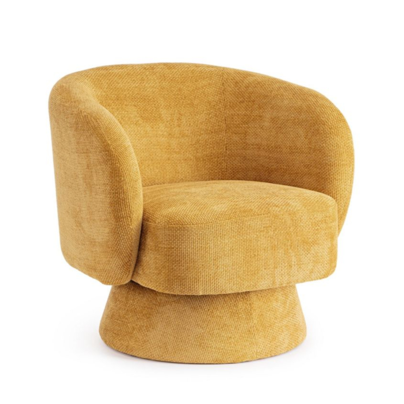SILLÓN GIRATORIO JULIENNE MOSTAZA