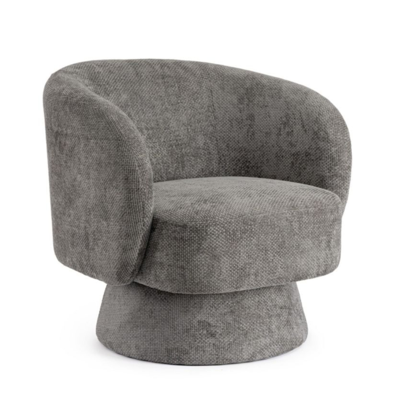 SILLÓN GIRATORIO JULIENNE GRIS OSCURO
