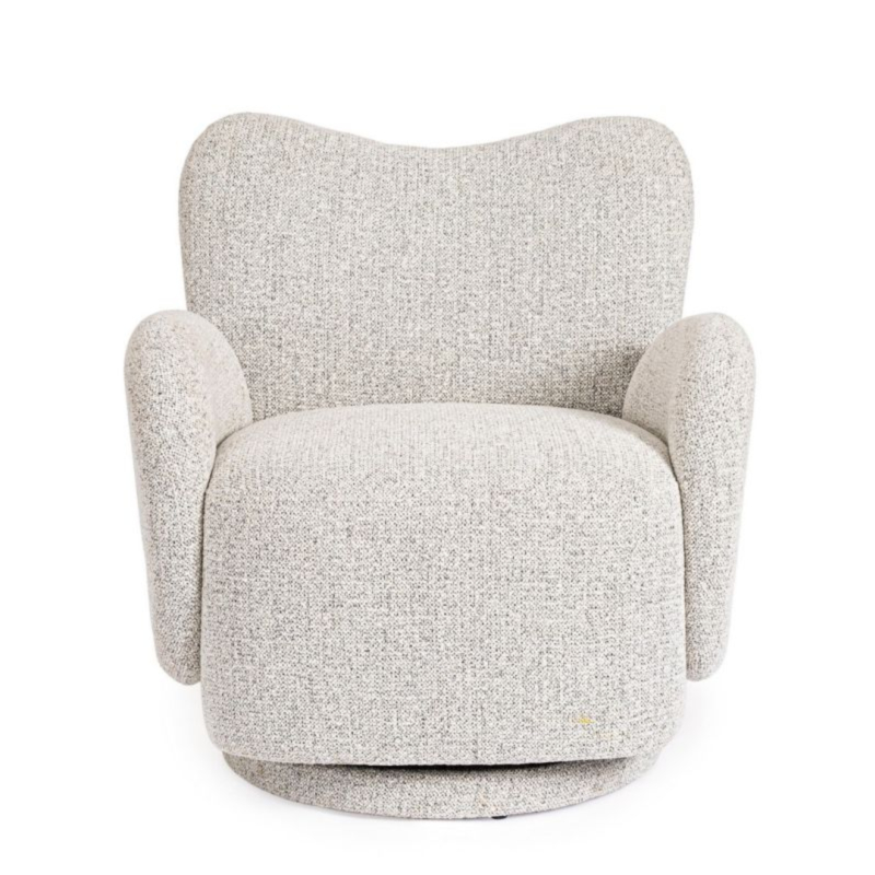 POLTRONA GIREVOLE HARPER GRIGIO CHIARO