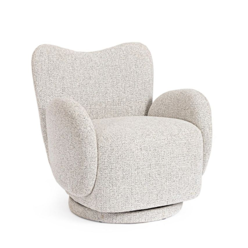 POLTRONA GIREVOLE HARPER GRIGIO CHIARO