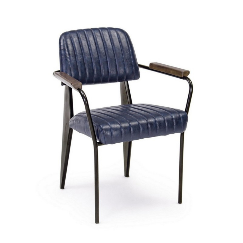 NELLY VINTAGE BLUE CHAIR W-ARM