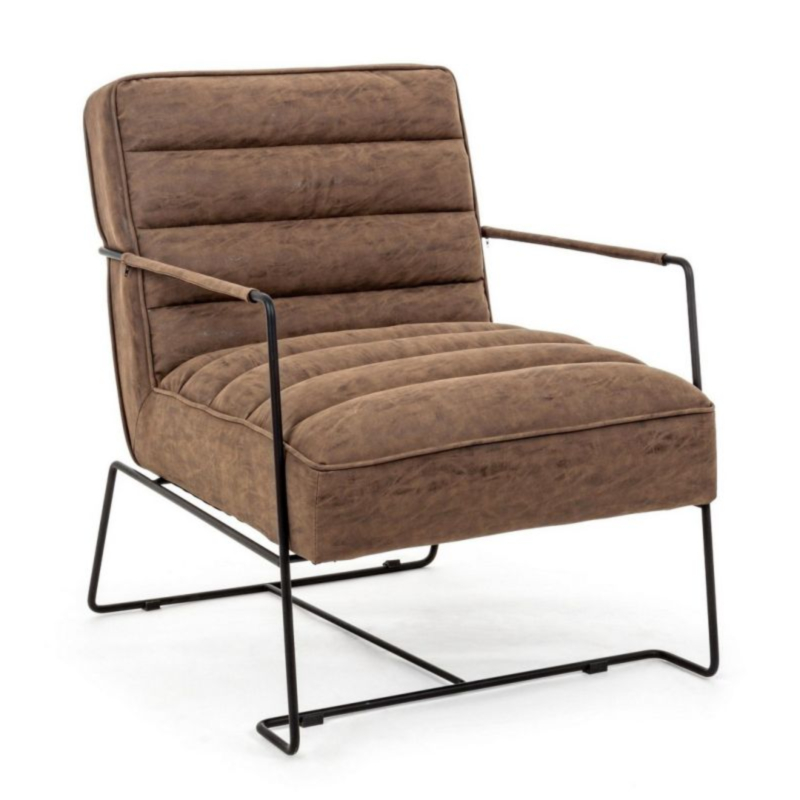 POLTRONA IN ECOPELLE MARRONE - BRIANNA