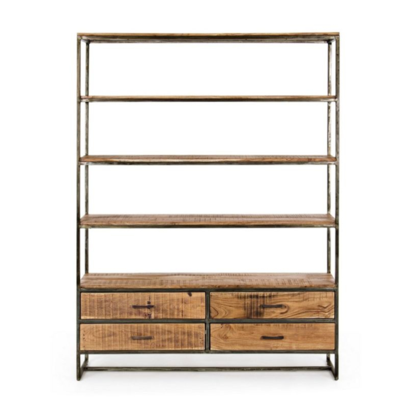 LIBRERIA IN LEGNO 4 CASSETTI - ELMER