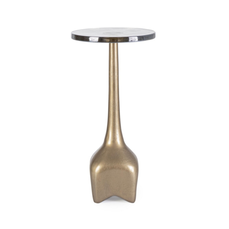 TAVOLINO IN ACCIAO FINITURA OTTONE H57 - ZAYLA