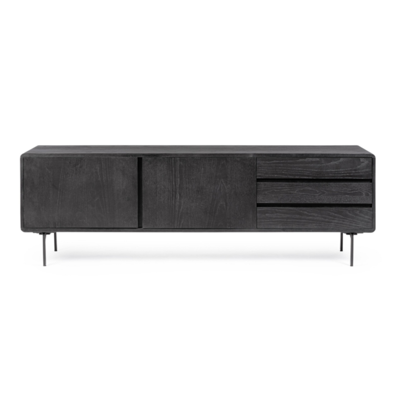 MEUBLE TV 2P-3T WIDALD NOIR