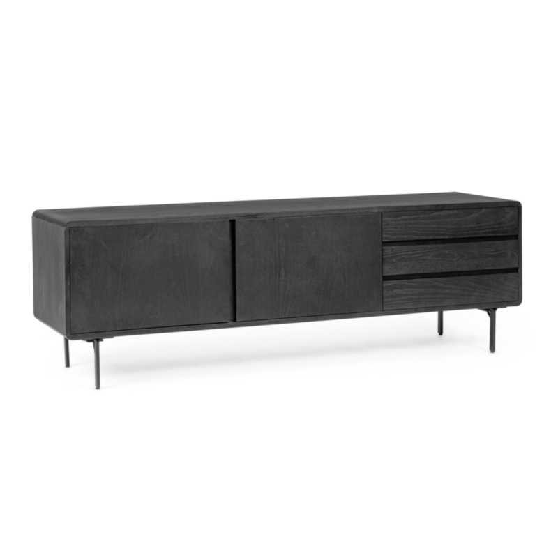 MEUBLE TV 2P-3T WIDALD NOIR