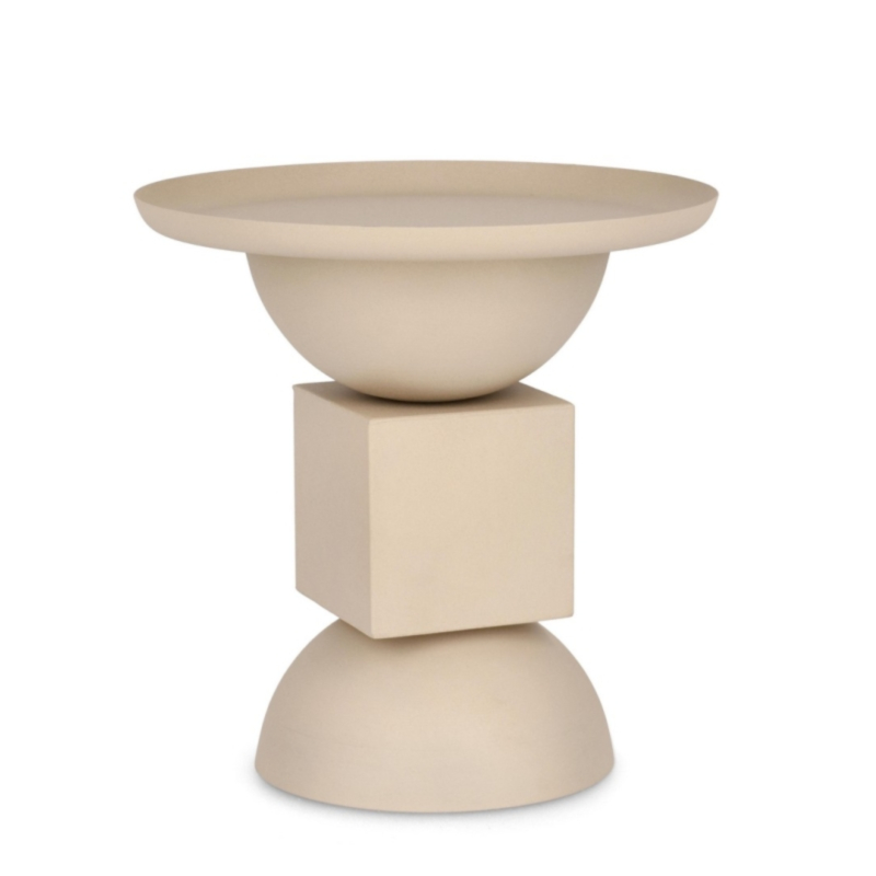 TAVOLINO IN ACCIAIO BEIGE - ALKA