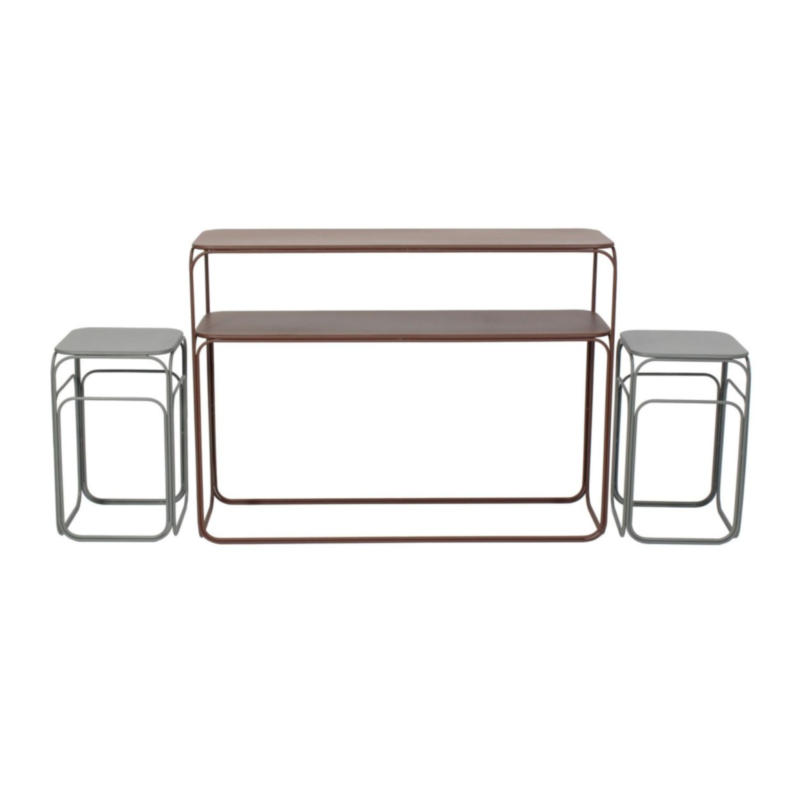 CLARITY SET CONSOLE+2 COFFEE TABLES M-G