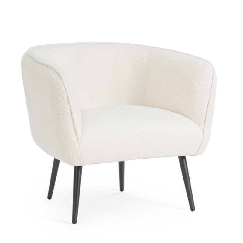AVRIL WHITE BOUCLE' ARMCHAIR