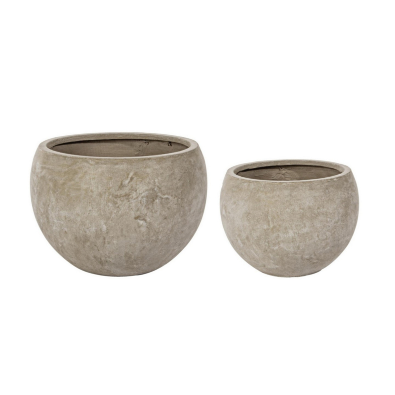 SET2 ZEMENTÜBERTOPF KUGEL SAND