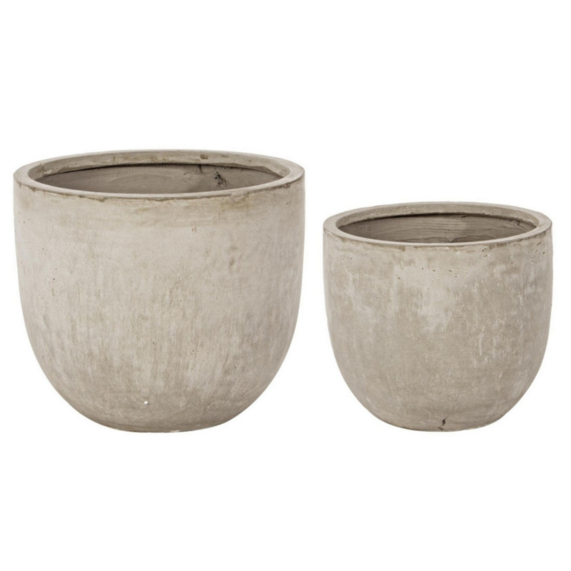 SET2 ZEMENTÜBERTOPF RUND NIEDRIG SAND