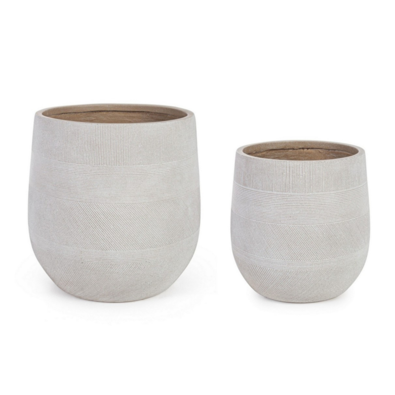 SET2 PORTE-VASE RIGO BOMBE' BEIGE HAUT