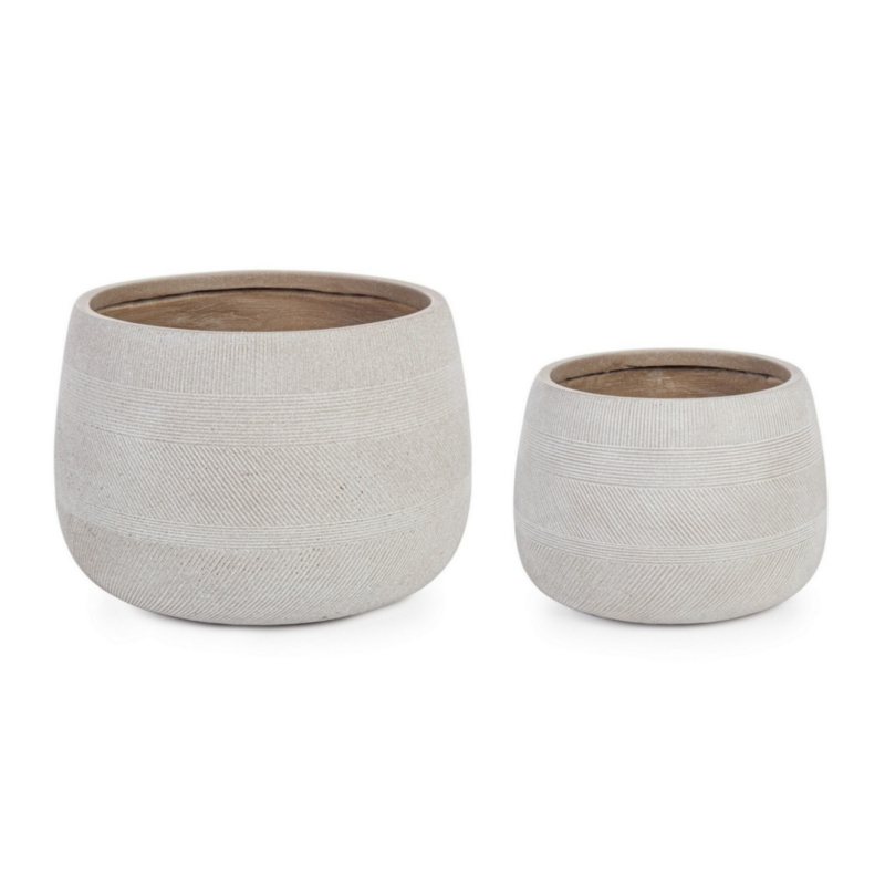 SET2 PORTE-VASE RIGO BOMBE' BEIGE BASSE