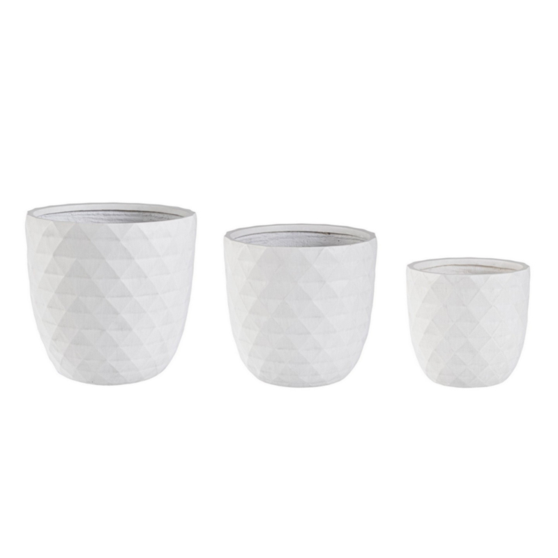 SET3 VASO PYRAMID BOMB BIANCO